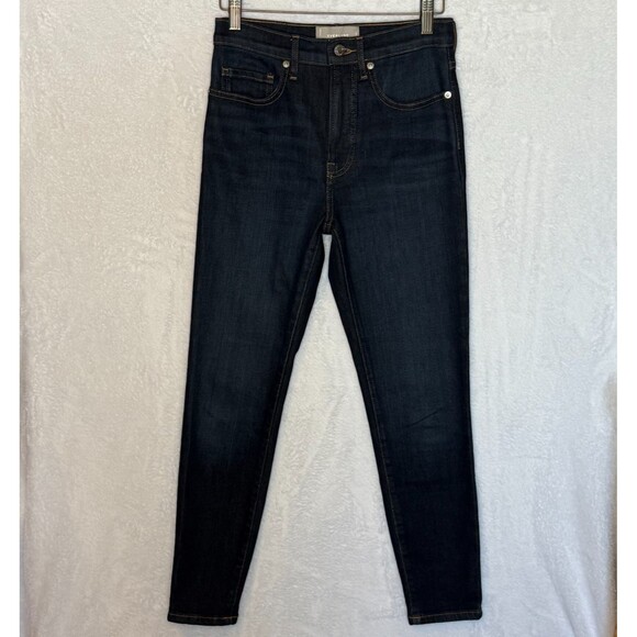 Everlane The High Rise Skinny Jean Women’s Sz 26 Ankle Blue Denim Dark Wash - Picture 1 of 14